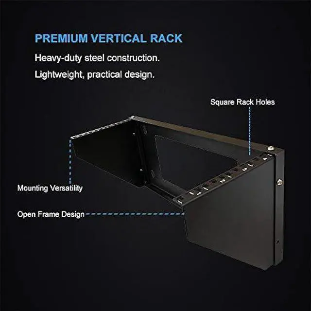 Alt view image 4 of 5 - Kenuco 19 Inch Steel Vertical Rack and Wall Mountable Server Rack Mount (Black-4U)