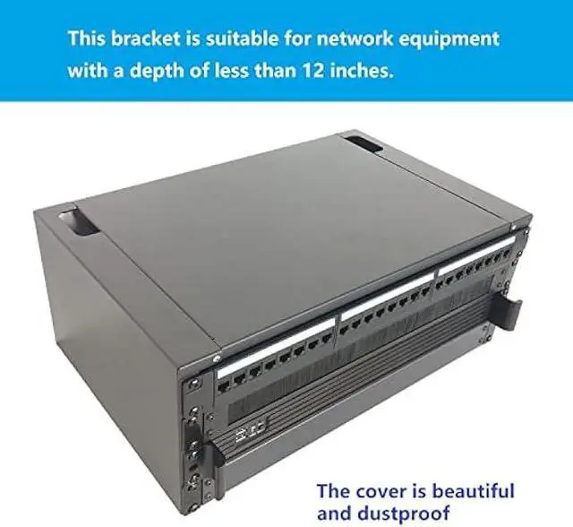 Alt view image 2 of 5 - Jingchengmei 4U Wall Mount Patch Panel Bracket with Top Cover- 12 inch Deep - 19 Patch Panel Rack for Shallow Network Equipment- 44lbs Capacity (JCM-OWMC4U)