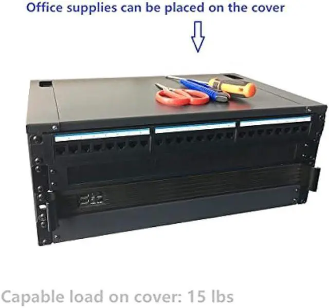 Alt view image 4 of 5 - Jingchengmei 4U Wall Mount Patch Panel Bracket with Top Cover- 12 inch Deep - 19 Patch Panel Rack for Shallow Network Equipment- 44lbs Capacity (JCM-OWMC4U)