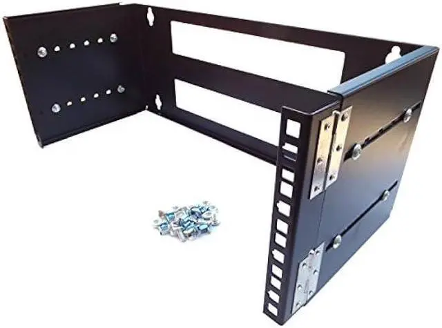 Main image of 4U 19-Inch Hinged Extendable Wall Mount Bracket Network Equipment Rack - Black