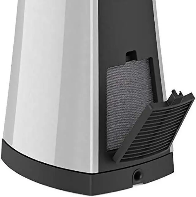 Alt view image 6 of 6 - Lasko Oscillating Bladeless Ceramic Tower Space Heater for Home with Enhanced Safety, Adjustable Thermostat, Filter, Timer and Remote Control, 27 Inches, Silver, 1500W, AW300