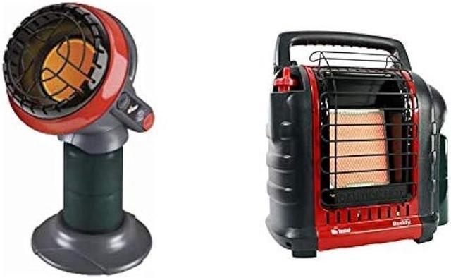 Mr. Heater F215100 MH4B Little Buddy 3800-BTU Indoor Safe Propane Heater,  Medium  Heater F232000 MH9BX Buddy 4,000-9,000-BTU Indoor-Safe Portable  Propane Radiant Heater, Red-Black