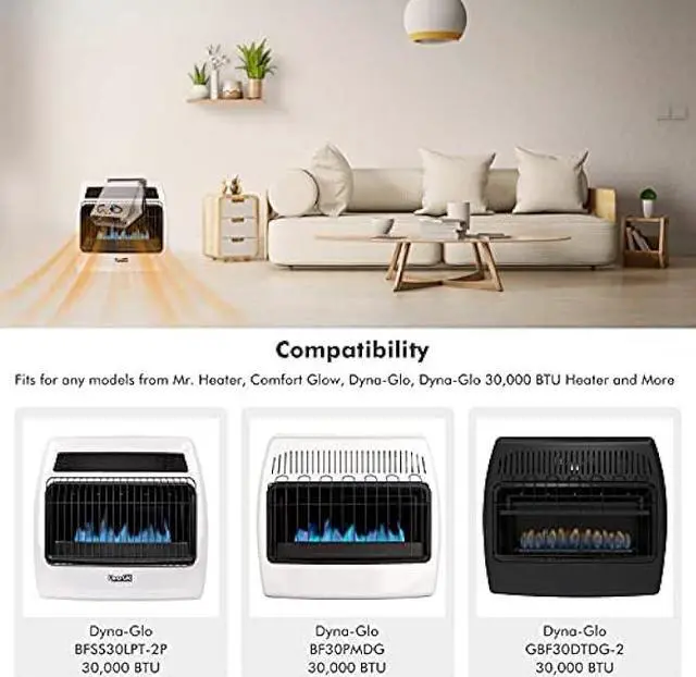 Alt view image 5 of 5 - Hiorucet WHF100 Fan Blower for Mr. Heater, Dyna-glo 30,000 BTU, Comfort Glow Vent Free Wall Heaters, Replacement WHF100 Dyna-glo Heater Fan Ventless Wall Mount Accessory Kit.