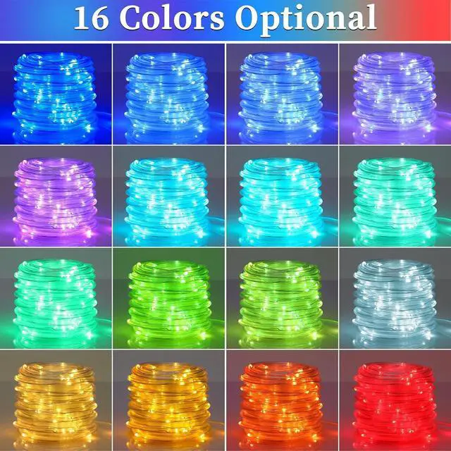 Alt view image 2 of 7 - ANJAYLIA 105FT 320 LED Color Changing Rope Lights with Plug and Remote