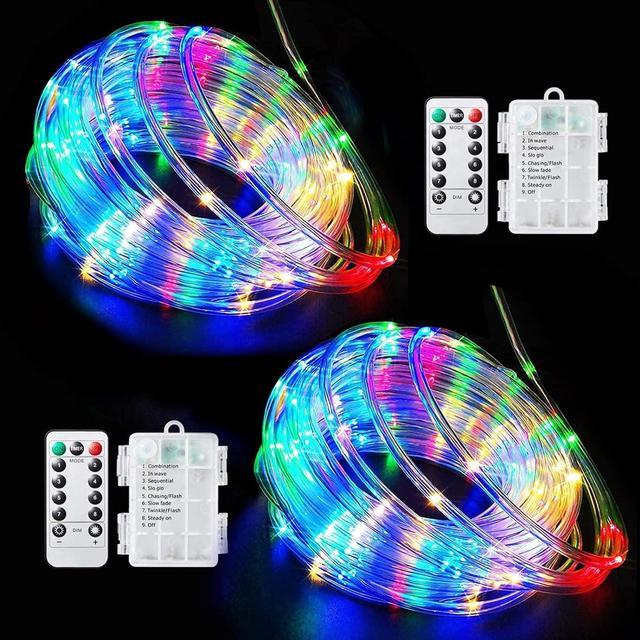 Camping Tent String Lights, 8 Flashing Modes Colorful LED Decorative  Camping Tent Rope Lights Battery Operated with Remote Control, 40 ft  Outdoor