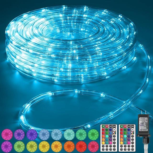 50Ft 375 LED RGB Color Changing Rope Lights Outdoor LED Rope Lights with  Plug & Remote Waterproof 21 Colors Changing String Lights for Bedroom Party  Wedding Patio Garden Holiday Lights Decoration 