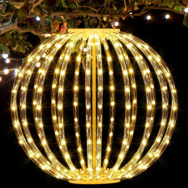 Hiboom Christmas Hanging Ball Light, 220 LEDs 12'' Large Sphere