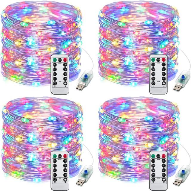ITICdecor Fairy String Light 4Pack 10M100 LED USB Plug in Copper Wire  String Lights Remote Control for Indoor Outdoor Bedroom Christmas Xmas  Halloween Party Decorations (Multi-Colored) 