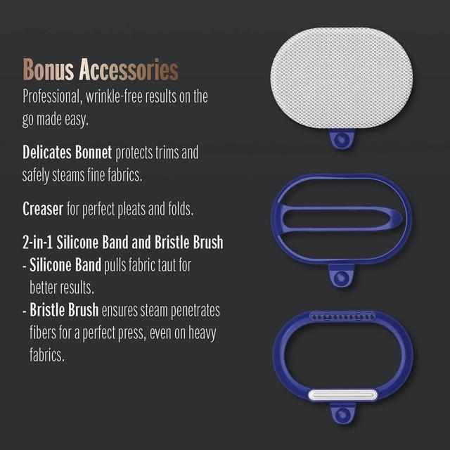 Alt view image 7 of 7 - 2-in-1 Handheld Steamer and Iron for Clothes, Turbo ExtremeSteam 1875W Garment Steamer and Clothing Iron,Black / Blue