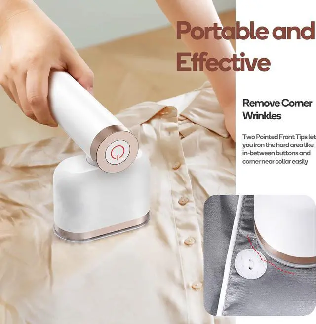 Alt view image 7 of 7 - Newbealer Handheld Steamer for Clothes, Horizontal & Vertical Steaming, Rotatable Dry Ironing, 2 Steam Levels 15s Heat Up, 302 Powerful Clothing Iron w/Silicone Rest, Ironing Glove