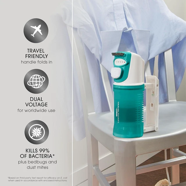 Alt view image 2 of 7 - Conair Travel Steamer for Clothes - Mini Garment Steamer, Fabric Steamer in Green by Travel Smart - Packable in Carry On Luggage - Dual Voltage