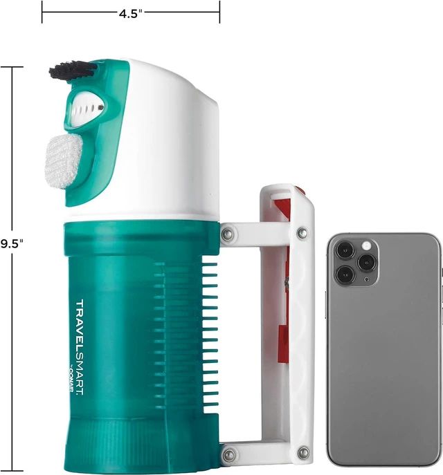 Alt view image 7 of 7 - Conair Travel Steamer for Clothes - Mini Garment Steamer, Fabric Steamer in Green by Travel Smart - Packable in Carry On Luggage - Dual Voltage