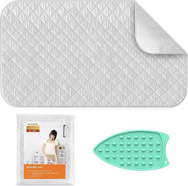 Ironing Mat,WL-YBOPRO Super Large Thickened Ironing Blanket with Silicone  Iron Rest,Portable Heat Resistant Ironing Pad for Washer,Dryer,Table Top ,Countertop,Ironing Board Cover(55.1 x 31.5 inch) 