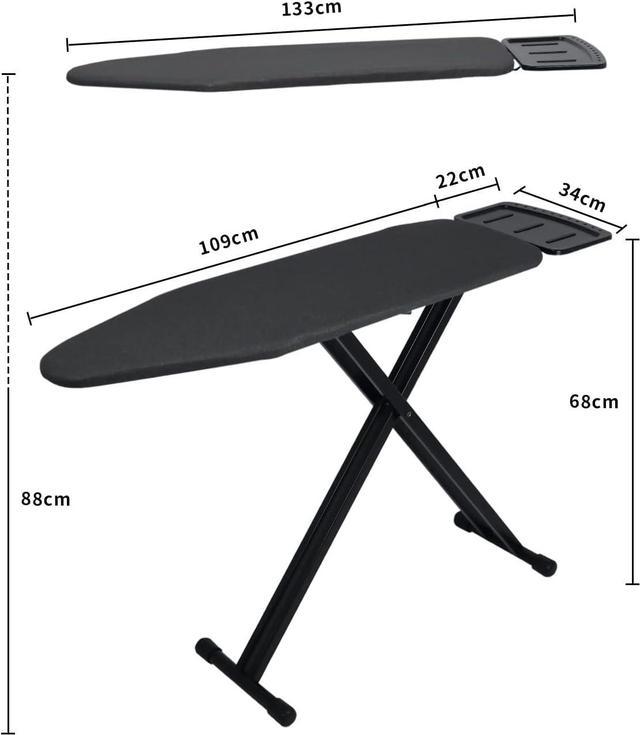  Duwee 13x38 Ironing Board with Heat Resistant Cover and  Thicken Felt Pad, Folding Adjustable Height Large Ironing Board,Heavy  Sturdy Legs,Black : Home & Kitchen