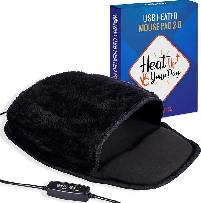 Main image of Heated Mouse Pad, USB Mouse Hand Warmer, Wrist Rest, 3 Heat Levels