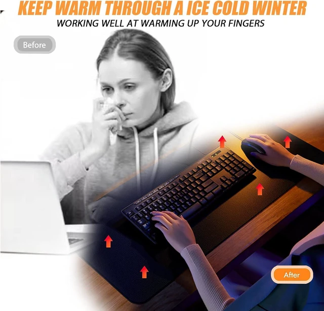 Alt view image 4 of 7 - Electric Heated Desk Pad, Heated Keyboard Pad, Desk Warming Mat for Desktop