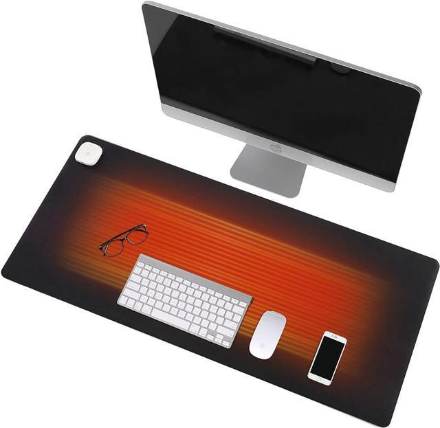 Heated Desk Pad,Large Heated Mouse Pad,3 Heating Levels Tape Auto Shutoff Function,PU Leather Office Desk Mat,Suitable for PC, Laptops, Office 