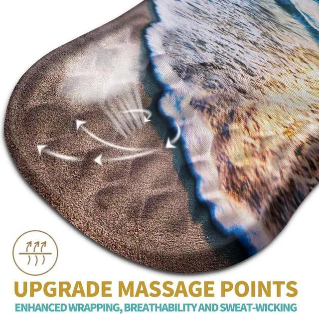 Alt view image 2 of 6 - Ergonomic Mouse Pad Wrist Support with Massage Design Wrist Rest Pain Relief Mousepad with Memory Foam&Non-Slip PU Base Mouse Pads for Wireless Mouse & Desk (12x8 inch Sunrise Beach)