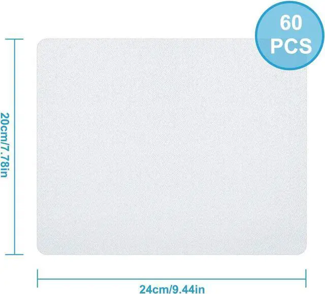 Alt view image 2 of 7 - 60 Pcs Sublimation Mouse Pads Blanks for Heat Transfer, 24 x 20 x 0.2 cm | White Mouse Mat Bulk for Sublimation Transfer Heat Press Printing DIY Craft Mousepad for Custom with Non Slip Bottom