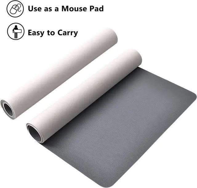 Alt view image 3 of 7 - Floral Desk Mat, Large Non-Slip Leather Desk Pad Green 23.6"x11.8" | Anti-Slip Computer PC Laptop Protector Gaming Mouse Pads for Office Home Decorations