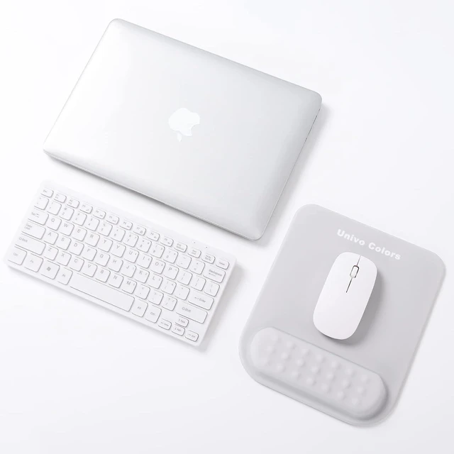 Alt view image 7 of 7 - Superfine Fiber Soft Memory Foam Ergonomic Mouse Pad with Wrist Rest Support, Comfortable Large Gray Mousepad with Non-Slip Base for Computer, Gaming, Office, etc