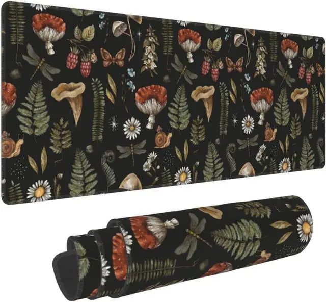 Main image of Wild Forest Mushrooms Mouse Pad Extra Large Gaming Mouse Pad for Desk,Keyboard Mouse Mat Desk Pad for Computer Laptop 31.5"X11.8"