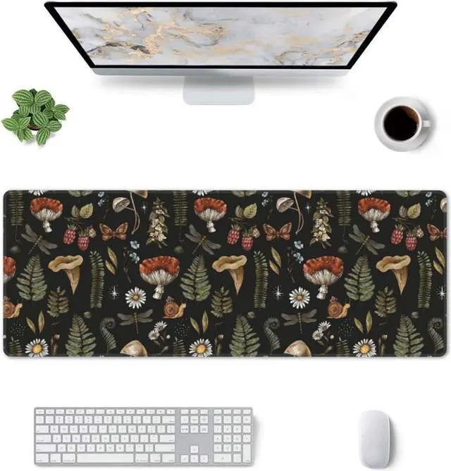 Alt view image 4 of 7 - Wild Forest Mushrooms Mouse Pad Extra Large Gaming Mouse Pad for Desk,Keyboard Mouse Mat Desk Pad for Computer Laptop 31.5"X11.8"