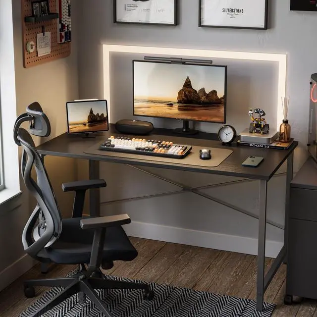 Alt view image 2 of 7 - BANTI Computer Desk, 40 inch Home Office Desk, Modern Simple Style PC Table for Home, Office, Study, Writing, Black