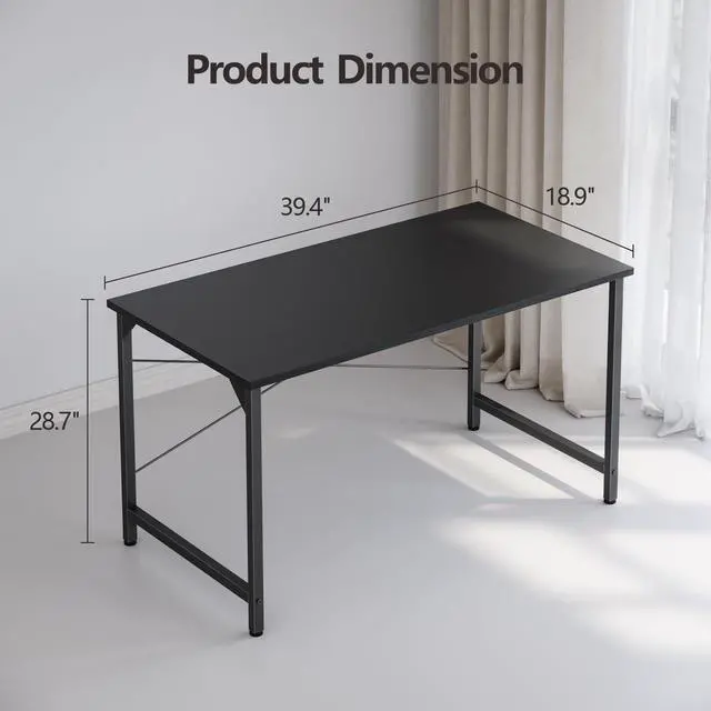 Alt view image 3 of 7 - BANTI Computer Desk, 40 inch Home Office Desk, Modern Simple Style PC Table for Home, Office, Study, Writing, Black