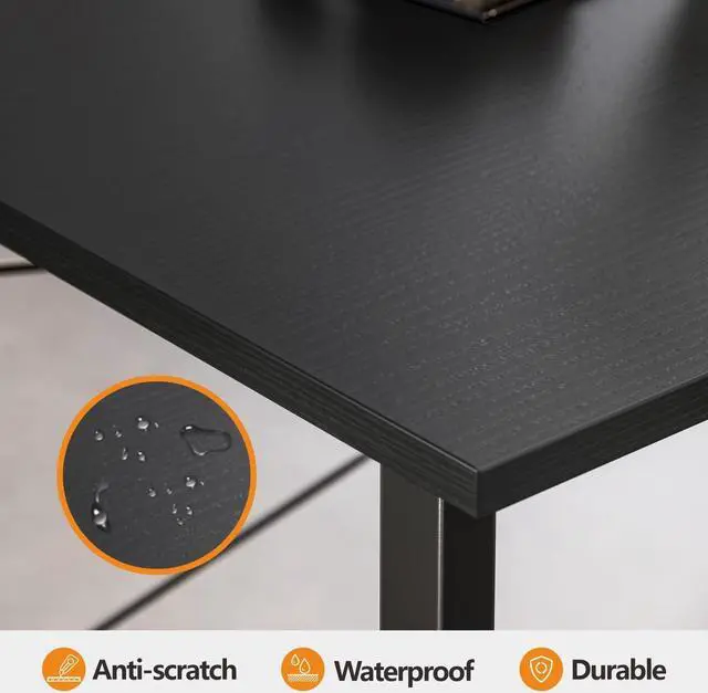 Alt view image 7 of 7 - BANTI Computer Desk, 40 inch Home Office Desk, Modern Simple Style PC Table for Home, Office, Study, Writing, Black