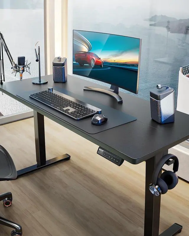 Alt view image 2 of 7 - ErGear Height Adjustable Electric Standing Desk, 48 x 24 Inches Sit Stand up Desk, Memory Computer Home Office Desk (Black)