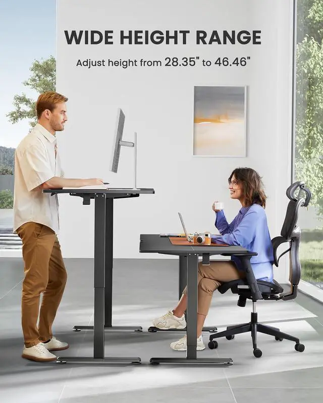 Alt view image 6 of 7 - ErGear Height Adjustable Electric Standing Desk, 48 x 24 Inches Sit Stand up Desk, Memory Computer Home Office Desk (Black)