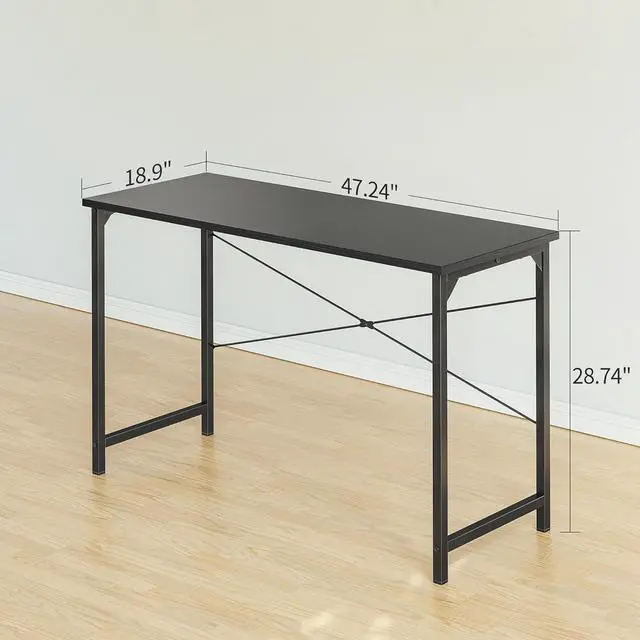 Alt view image 3 of 4 - BANTI Computer Desk, 47 inch Home Office Desk, Modern Simple Style PC Table for Home, Office, Study, Writing, Black