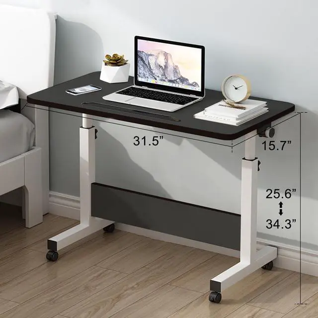 Alt view image 2 of 6 - Rolling Desk Adjustable Height,Rolling Computer Cart,Portable Laptop Desk,Small Adjustable Home Office Desk,Rolling Laptop Desk,Small Portable Desk