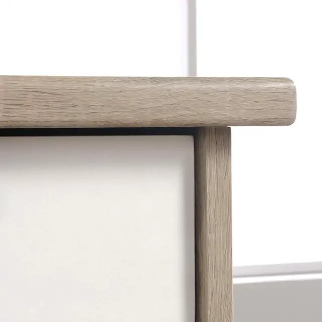 Alt view image 5 of 7 - Sauder Anda Norr Executive Desk, Sky Oak Finish