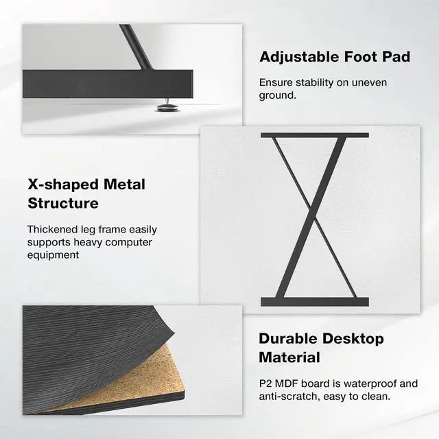 Alt view image 5 of 7 - Mr IRONSTONE 63" L Shaped Computer Desk, Corner Desk, Home Office Desk, Gaming Writing Workstation with Large Monitor Stand, Easy to Assemble, Black