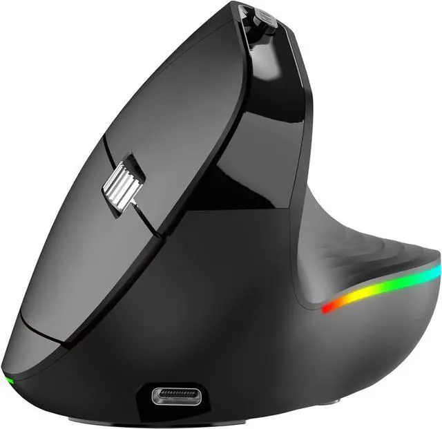 Main image of LED Wireless Vertical Mouse, PINKCAT 2.4G Silent Rechargeable Advanced Ergonomic Mouse with USB Receiver and Type C Adapte, 3 Adjustable DPI Optical Wireless Ergo Mouse for Deskbtop