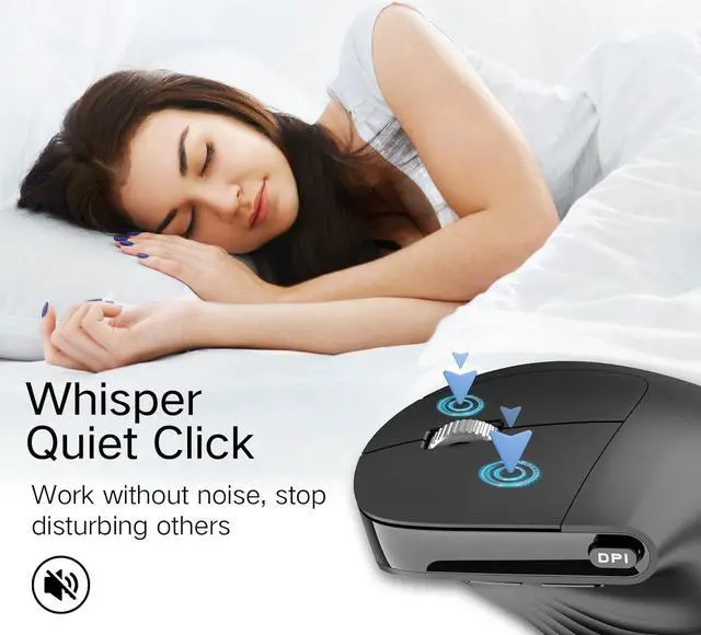 Alt view image 6 of 7 - LED Wireless Vertical Mouse, PINKCAT 2.4G Silent Rechargeable Advanced Ergonomic Mouse with USB Receiver and Type C Adapte, 3 Adjustable DPI Optical Wireless Ergo Mouse for Deskbtop