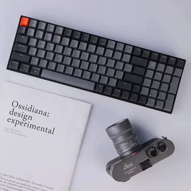 Alt view image 7 of 7 - Keychron K4 Wireless Mechanical Gaming Keyboard, 100-Key Bluetooth Keyboard with White LED Backlight/Gateron G Pro Red Switches/Wired USB C/96% Layout, Version 2, for Mac Windows PC, Plastic Frame