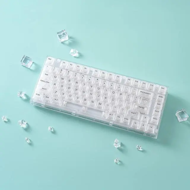Alt view image 7 of 7 - YUNZII X75 82 Key Hot Swappable Mechanical Keyboard with Transparent Keycaps, 75% Layout Gasket Mount RGB Backlit for Windows/Mac (Wired -White, Crystal White Switch)
