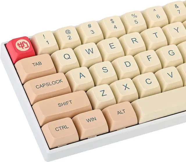 Alt view image 2 of 7 - Fogruaden PBT Keycaps 139 Keys Soymilk Keycap Set Dye-Sublimation Custom Keycaps XDA Profile Cute Keycap for Mechanical Keyboard