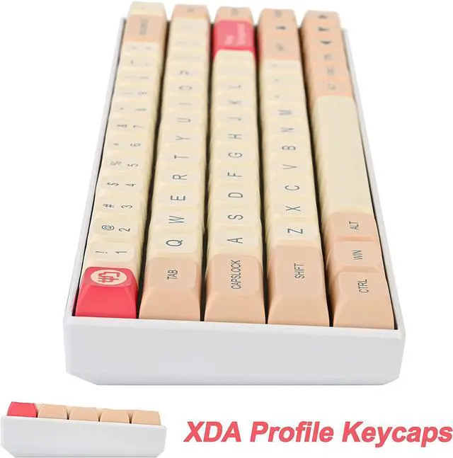 Alt view image 3 of 7 - Fogruaden PBT Keycaps 139 Keys Soymilk Keycap Set Dye-Sublimation Custom Keycaps XDA Profile Cute Keycap for Mechanical Keyboard