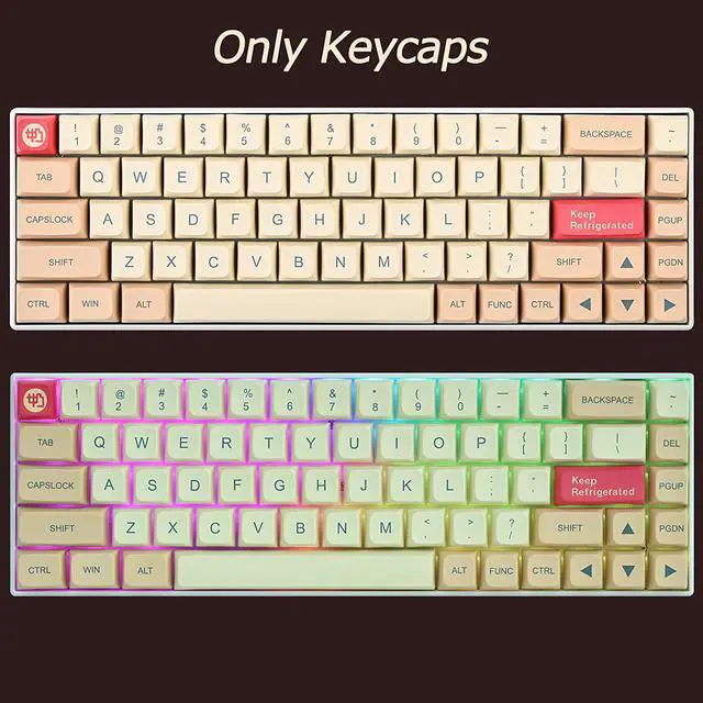 Alt view image 4 of 7 - Fogruaden PBT Keycaps 139 Keys Soymilk Keycap Set Dye-Sublimation Custom Keycaps XDA Profile Cute Keycap for Mechanical Keyboard