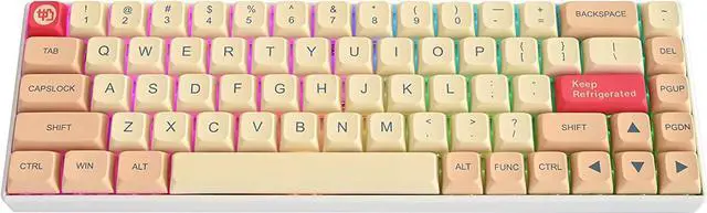 Alt view image 6 of 7 - Fogruaden PBT Keycaps 139 Keys Soymilk Keycap Set Dye-Sublimation Custom Keycaps XDA Profile Cute Keycap for Mechanical Keyboard
