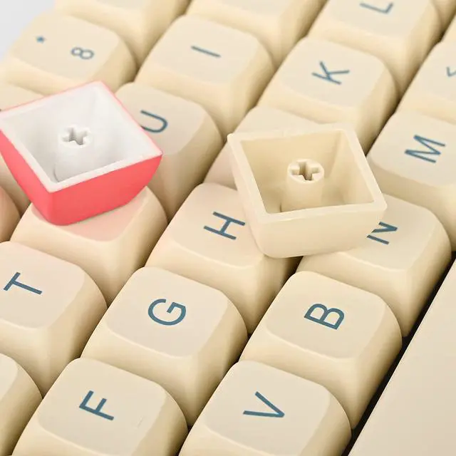 Alt view image 7 of 7 - Fogruaden PBT Keycaps 139 Keys Soymilk Keycap Set Dye-Sublimation Custom Keycaps XDA Profile Cute Keycap for Mechanical Keyboard