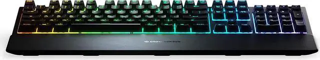 Alt view image 4 of 7 - SteelSeries Apex 3 RGB Gaming Keyboard  10-Zone RGB Illumination  IP32 Water Resistant  Premium Magnetic Wrist Rest (Whisper Quiet Gaming Switch) - BR (Brazilian Portuguese)