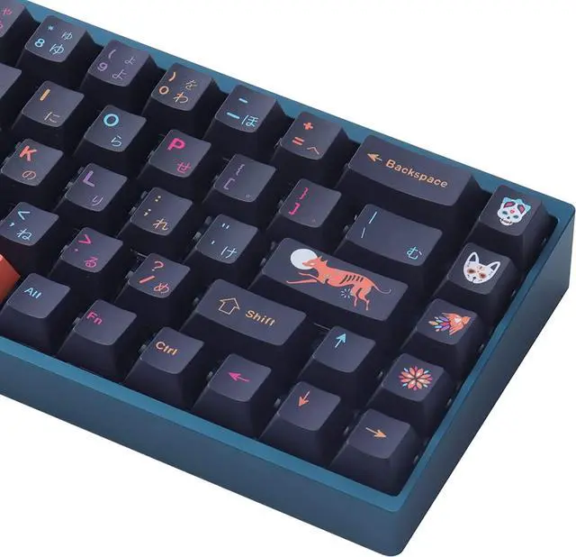 Main image of JOMKIZ PBT Keycaps, 146 Keys Mictlan Dye Sublimation Cherry Profile Keycaps Japanese Keycap Set for Cherry MX Switches ISO/ANSI Layout Mechanical Keyboards