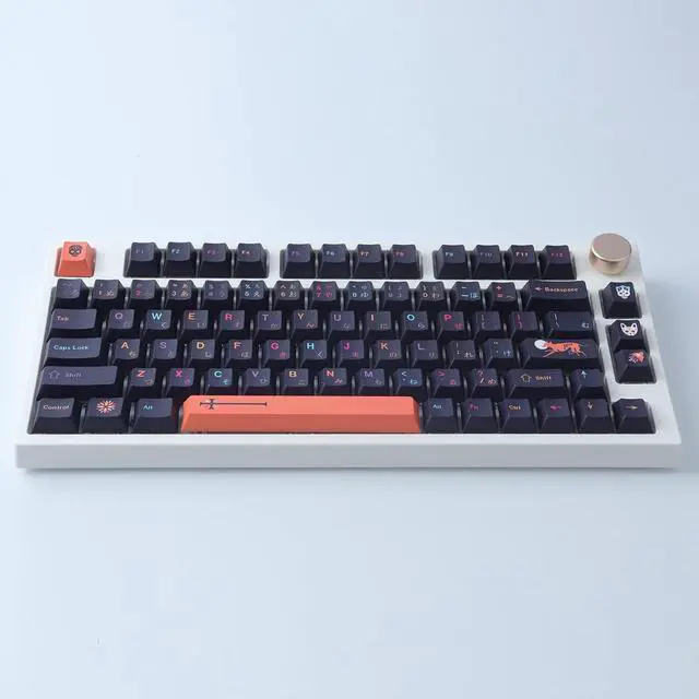 Alt view image 4 of 7 - JOMKIZ PBT Keycaps, 146 Keys Mictlan Dye Sublimation Cherry Profile Keycaps Japanese Keycap Set for Cherry MX Switches ISO/ANSI Layout Mechanical Keyboards