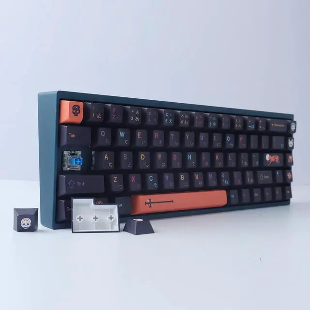 Alt view image 5 of 7 - JOMKIZ PBT Keycaps, 146 Keys Mictlan Dye Sublimation Cherry Profile Keycaps Japanese Keycap Set for Cherry MX Switches ISO/ANSI Layout Mechanical Keyboards