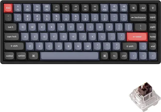 Main image of Keychron K2 Pro Wireless & Wired RGB Custom Mechanical Keyboard with Hot-swappable K Pro Brown Switch, QMK/VIA Programmable Macro, 75% Layout Aluminum Frame Keyboard for Mac Windows Linux